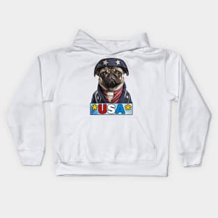 Patriotic Pug III Kids Hoodie